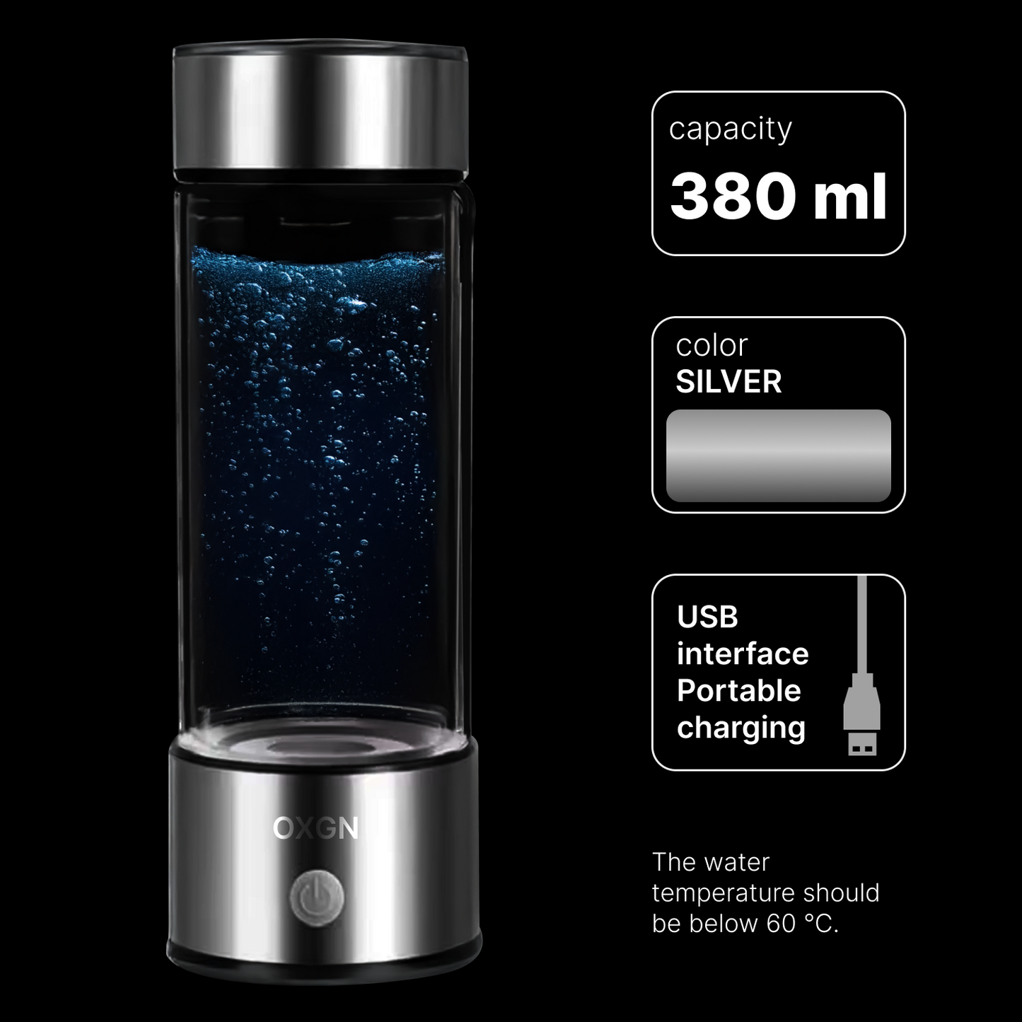 OXGN™ Hydrogen Water Bottle Generator